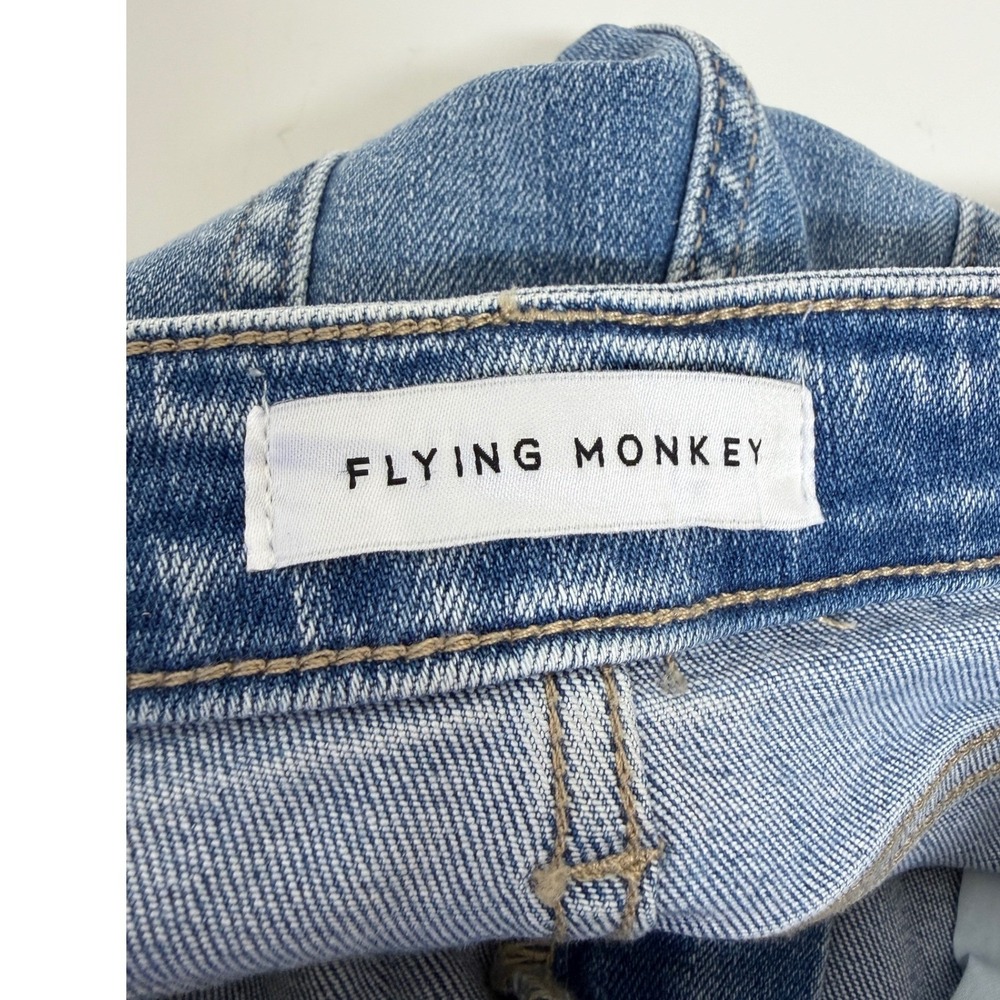 Flying Monkey Barrel Fit Jeans Womens 30 Blue High Rise cuffed Cropped F6199 - Picture 7 of 15